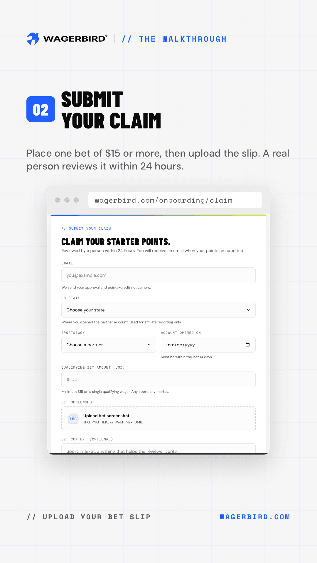 Step 03: submit your claim with screenshot proof